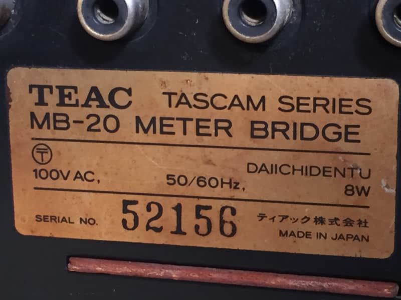 ☆ RARE ☆ TEAC MB-20 VU Meter Bridge TASCAM mixer accessory