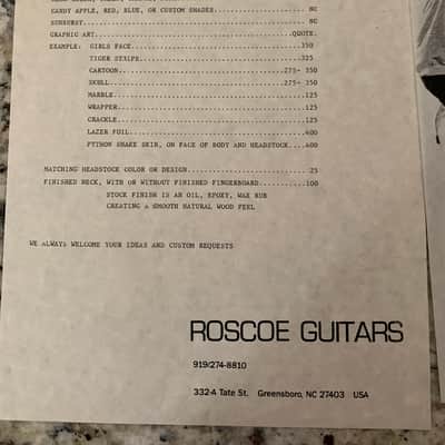Roscoe Guitars Poster Brochure & More image 4