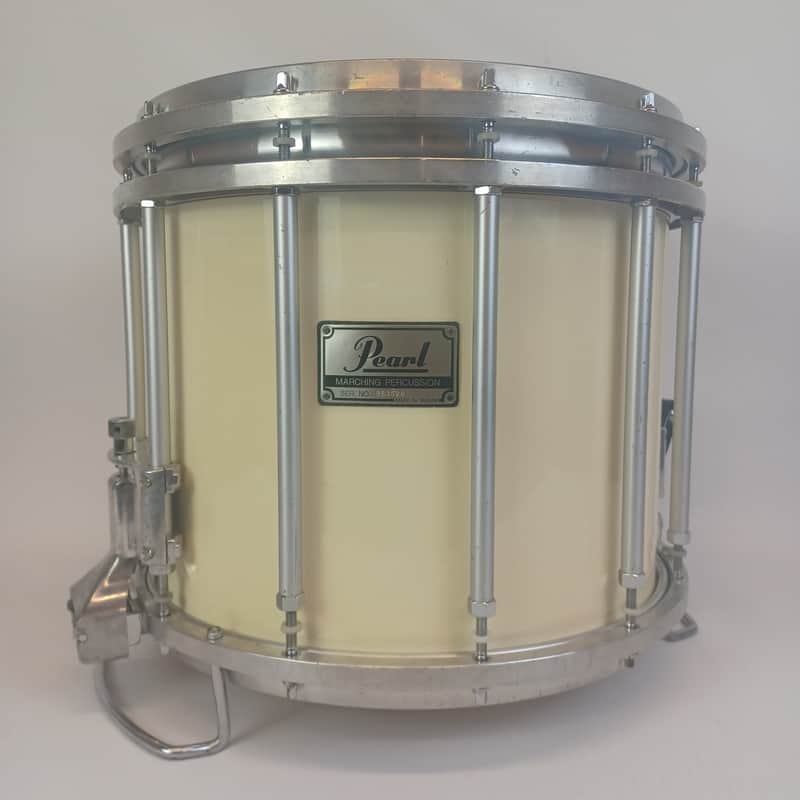 Pearl 12x14"FFX Championship Maple Free Floating Marching Snare Drum White 12Lug image 1
