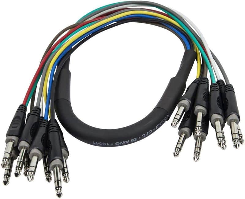 8-Channel 1/4-Inch TRS Male to 1/4-Inch TRS Male Snake Cable - 3 Feet, 26AWG, 8 Balanced Mono and Unbalanced Stereo Lines image 1