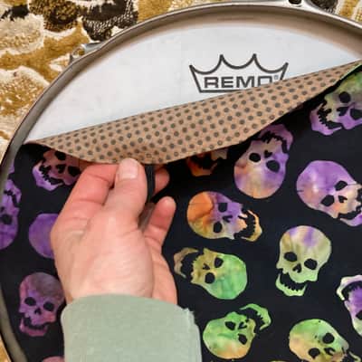 14" Drum Bunny reversible partial mute - funk cover - dampener - compare to Drum Tortillas image 3