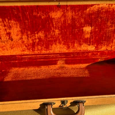 1962 Fender Pre-CBS Brown Tolex Guitar Case | Orange Plush Interior | Vintage USA | Mustang | Duo Sonic | Music Master | Bronco