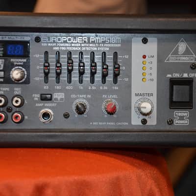 Behringer Mixer PMP 518M * 180-Watt powered - 5-channel mixer * plus separate 2-track in/output * 7-band graphic EQ * 5 high-quality mic preamps * image 4