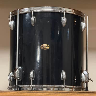 1970's Slingerland 16" Black 16x16 Floor Tom 3-Ply Maple image 2