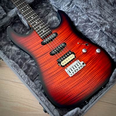 Schecter USA Sunset Custom-II HSS, Tiger Eye Satin with Tweed Hardshell Case image 4