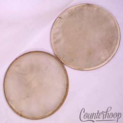 *Ludwig 2x 12" Calf Skin Drum Heads Maple Flesh Hoops Batter/Resonant Snare 20s* image 1