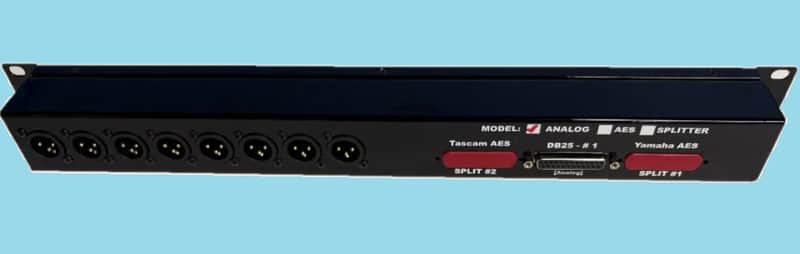 Mamba 8 Combo to DB25 and 8 Combo to 8 Male 1RU XDB-XLR Patch Bay