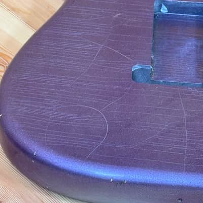 1876g Kohlin Guitars S-Type Roasted Pine replacement body Aged Nitro Relic Vintage purple sparkle Made in Sweden image 10