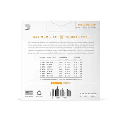 D'Addario XSE1056 XS Nickel-plated Steel Coated Electric Guitar Strings - .010-.056 7-String Regular image 2