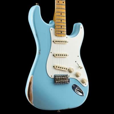 Fender Custom Shop 1955 Stratocaster Relic MN Daphne Blue image 1