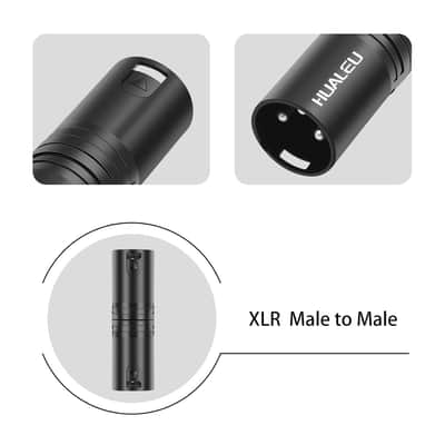 3Pin Xlr Male To Male Adapter, Mic,Amplifier, Mixer Xlr 3-Pin Microphone Cable Connectors Adapter-2Pack image 3