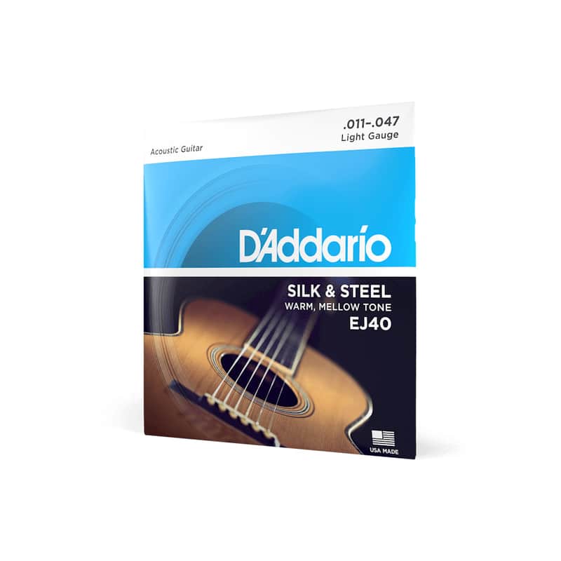 D'Addario EJ40 Silk and Steel Ball End Regular Light Acoustic Folk - 11-47 image 1