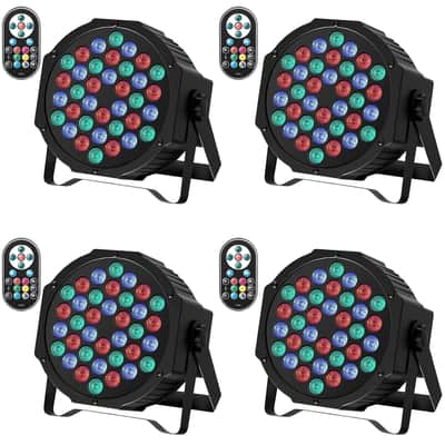 Led Par Lights 36 Led Stage Lights 9 Modes Rgb Dj Lights With Sound Activated Remote And Dmx Control Dj Uplighting?For Birthday Party Events Wedding Christmas Stage Lighting (4 Packs) image 1