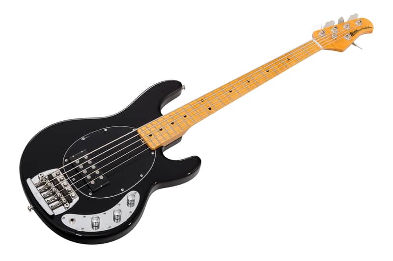 Music Man USA Classic Stingray 5 BK - Black MN - Flame maple | Reverb