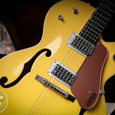 Gretsch G6118T 120th Anniversary Model Bamboo Yellow over Copper image 8