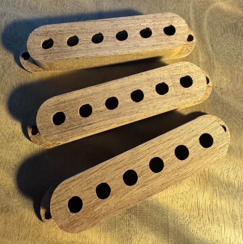 Guilford Guilford Black Walnut Single Coil Pickup Covers - Fits Fender USA 53mm poles image 1