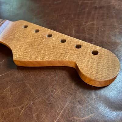 Musikraft Strat Neck 60s Oval C, Roasted Maple with Pao Farro, Aged Oil Finish NEW image 1