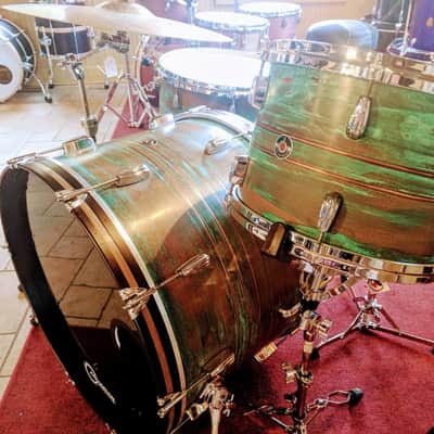 Q Drum Co. Copper 4pc Shell Pack Patina Drum Set image 10