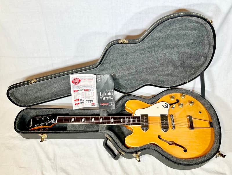 RARE 1ST YEAR 1996 (PEERLESS KOREA) NATURAL FINISH EPIPHONE CASINO ELECTRIC GUITAR & OHSC L@@K image 1