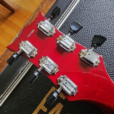Eastwood Airline Custom K-200 Deluxe semi-hollow double-cut Bigsby w/hsc 2015 - red burst image 9