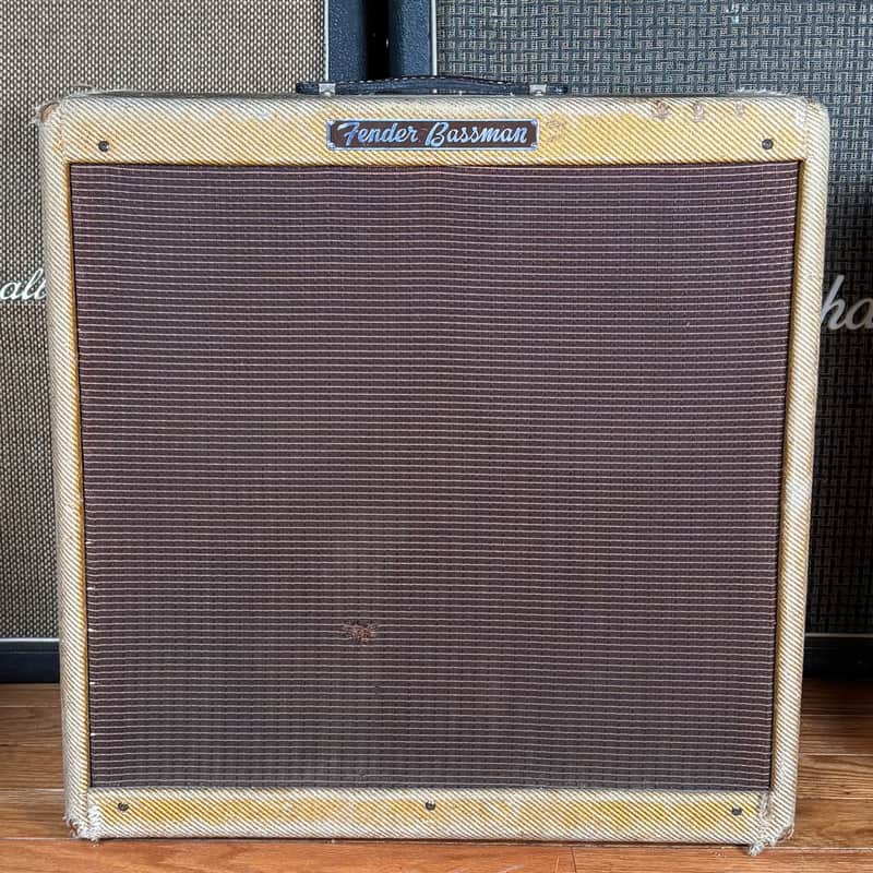 1956 Fender Bassman 5E6 Vintage Tweed Narrow Panel Pre CBS 4x10 Tube Combo Amplifier! image 1
