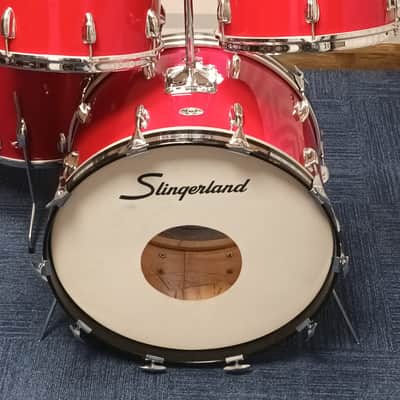 Slingerland 1970s Shell Pack in Gloss Red – 13,14,16 & 22″ image 2