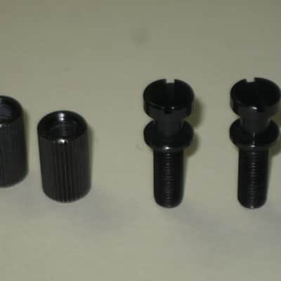 ONE pair of rarely used (rarely handled) Gibson BLACK GLOSS Finish STUDS (aka Mounting Pieces) and Black Finish ANCHORS (aka Inserts) for PTTP BLACK GLOSS Finish Stop Bar Tailpiece (Tailpiece NOT included) came off of a 2000 LP Gothic (NO guitar) image 13