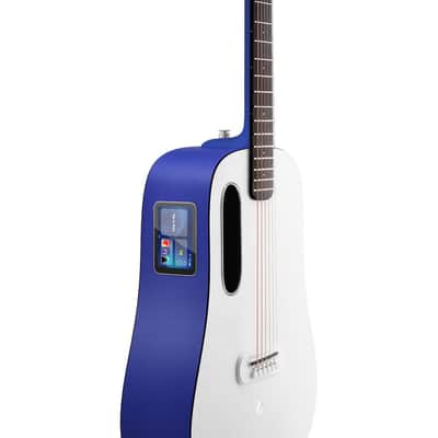 Lava Music L9200005 ME Play 36” Acoustic / Electric Guitar With Gig Bag, Deep Blue / Frost White image 11