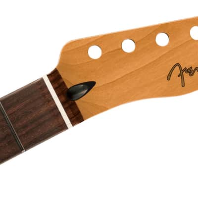 Fender Satin Roasted Maple Telecaster Neck, 22 Jumbo Frets, 12", Rosewood, Flat Oval Shape image 1