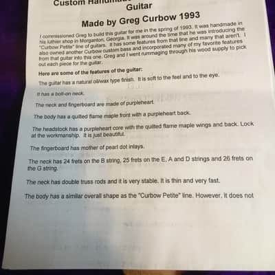 1993 Greg Curbow Custom Handmade 5 String Bass image 10