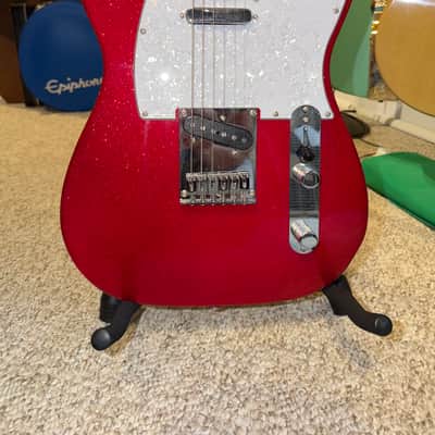 Squier FSR Bullet Telecaster Red Sparkle - Fender decal mod image 3