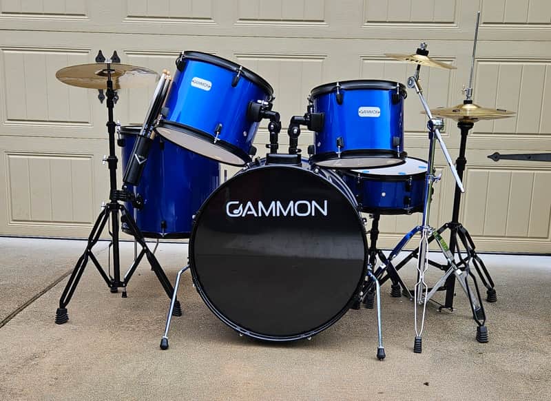 Gammon Percussion Full Size 5pc Drum Kit with Hardware 2024 - Metallic Blue image 1