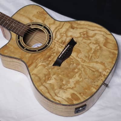 DEAN Exotica Quilt Ash LEFTY acoustic electric GUITAR new w/ CASE - EQA image 4