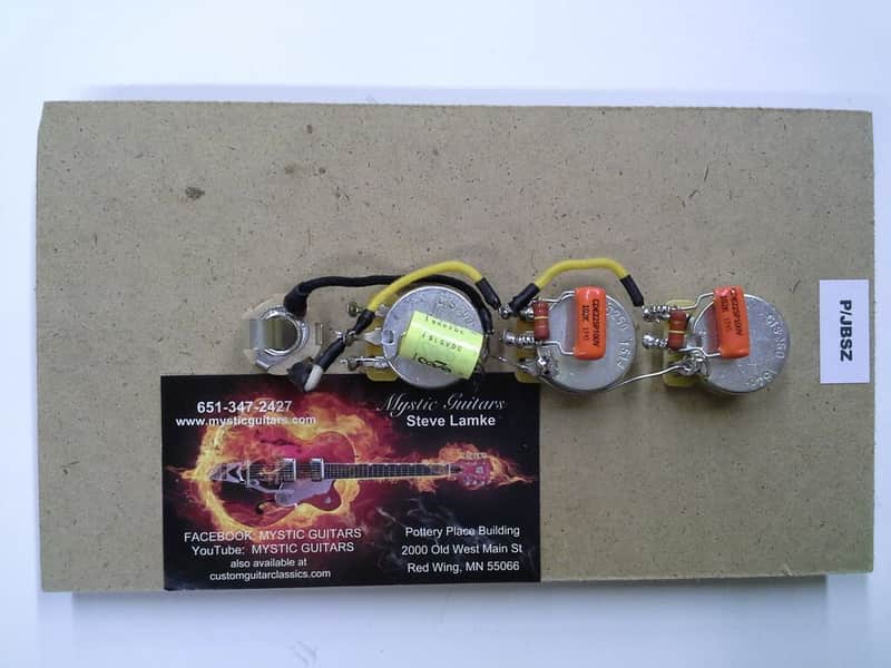 Fender Style Jazz or PJ Bass Wiring Harness  Free Shipping image 1