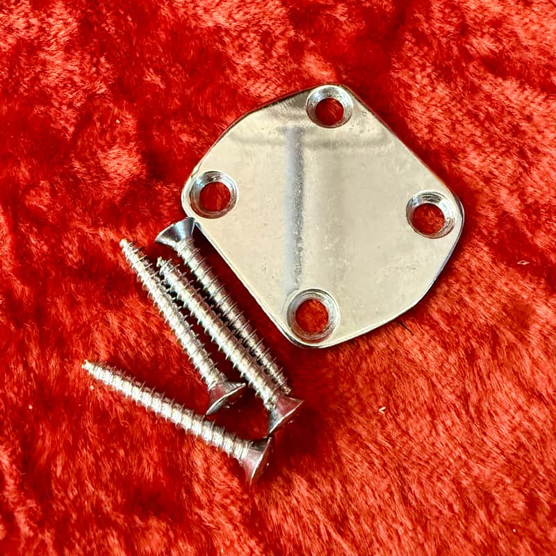 Kustom K200 guitar K200B bass neck plate 1968 - Chrome original vintage USA ross image 1
