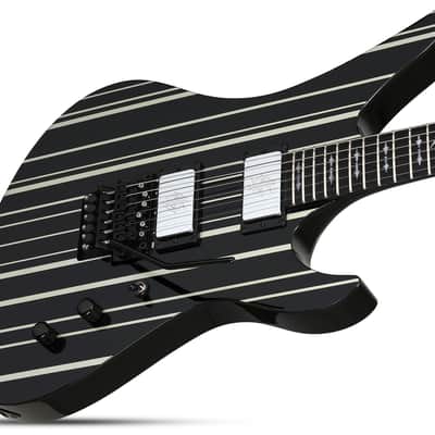 Schecter Synyster Custom - Gloss Black with Silver Pinstripes (1740) image 6
