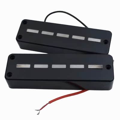 5 String Electric Bass Neck and Bridge Ceramic Soapbar Pickups Set image 1