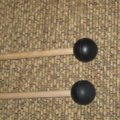 ONE pair new old stock (with packaging) Malletech NR36B Xylo/Bell Mallets - Natural Rubber, Very Hard, 1 & 1/8" Round Black Heads // Birch Handles (from around 2019) Made in USA image 13
