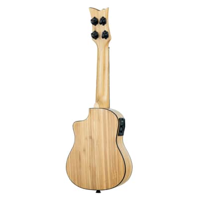 Ortega RUNAB-SO Bamboo Series Solid Bamboo Top & Neck 4-String Soprano Acoustic-Electric Ukulele w/Gig Bag image 7