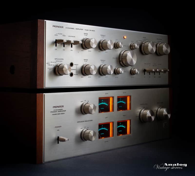 Pioneer SQ 80a Quadrophonic preamp with QM80a power amplifier set of 2 image 1