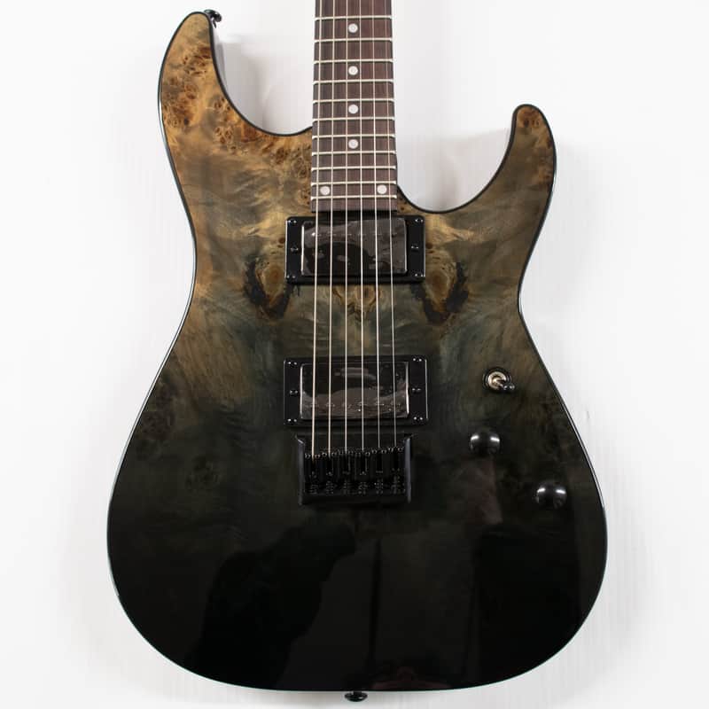 Schecter C-1 Standard Electric Guitar - Black Fade Burst Burl image 1