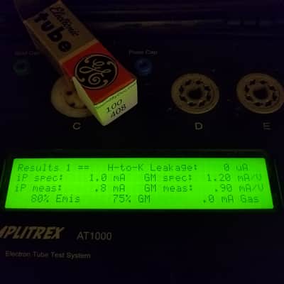 G.E. 5751 black plate triple mica AT1000 TESTED Vacuum Tube dual triode 1954-1959 image 2