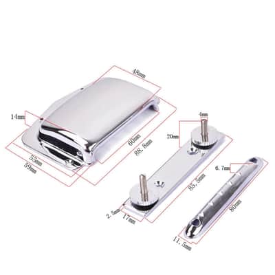 Vintage Teisco Tune-O-Matic Bridge & Tailpiece Set Chrome Fixed Guitar Bridge for Electric Guitar image 2