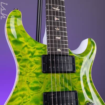PRS Custom 24 Quilt Artist Top Eriza Verde Green with White Back Custom Color image 4