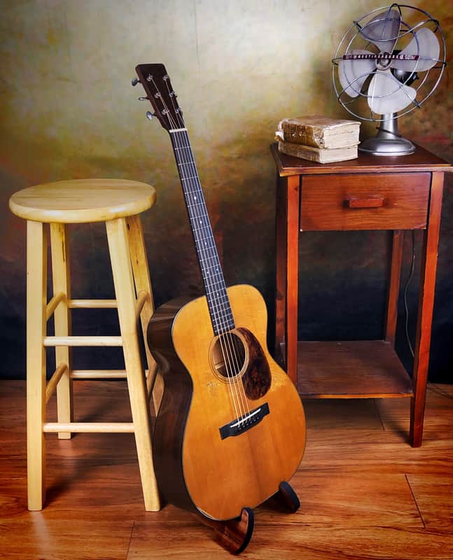 Pre-War Guitars Co. OM Orchestra Model Acoustic Guitar With Case Distress Level 2 image 1