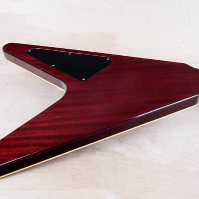 Greco Flying V Non Catalog MIJ 1982 Red Flame CMT Style Made in Japan w/ Bag image 11