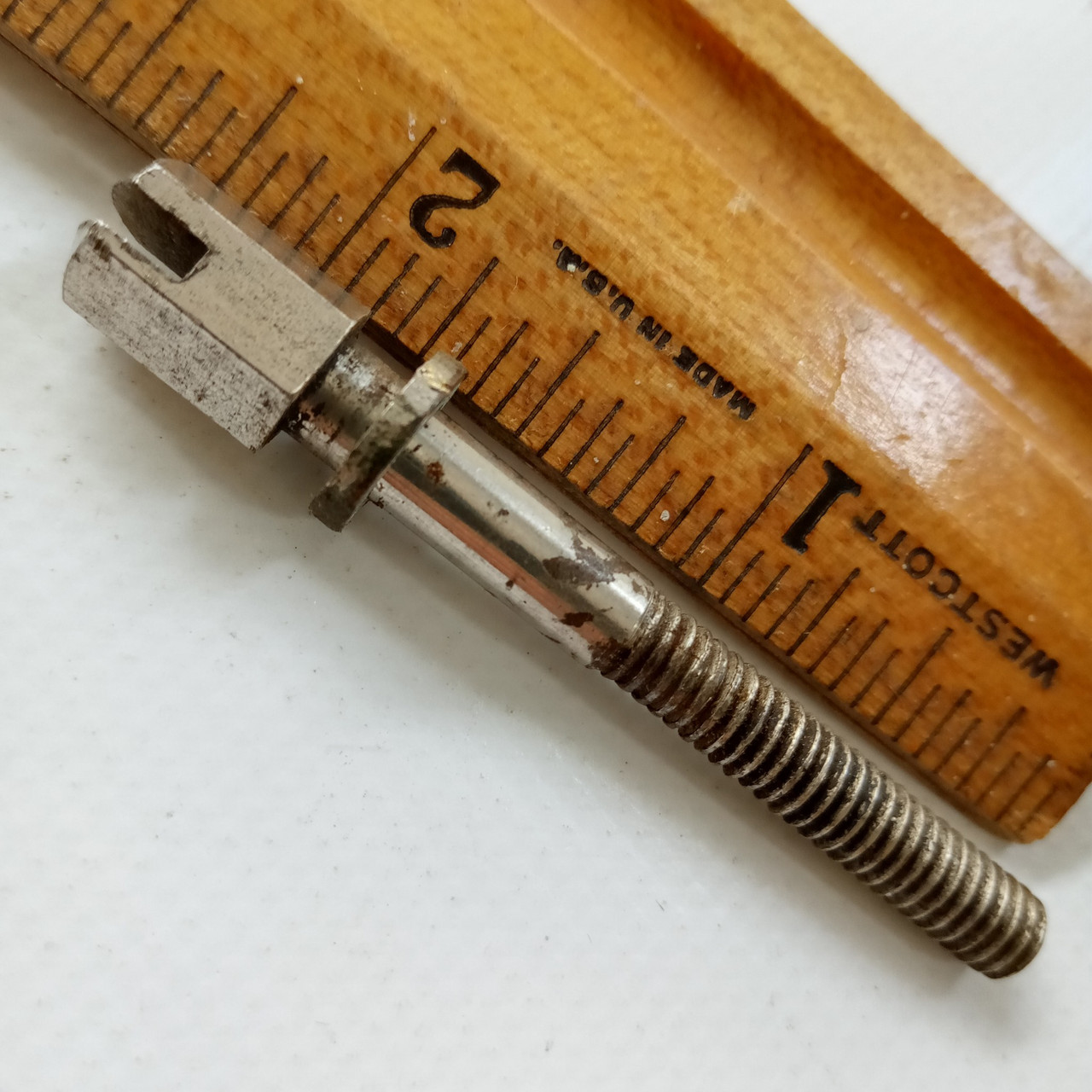 Leedy&Strupe 1 7/8"12-24 Slotted Hex T-Rod Snare Drum Tension Nickel Vintage 30s — main photograph