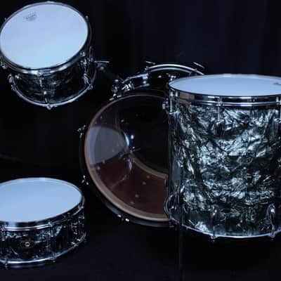 Slingerland Vintage 1965 Black Diamond Pearl 4 Piece Shell Pack image 3