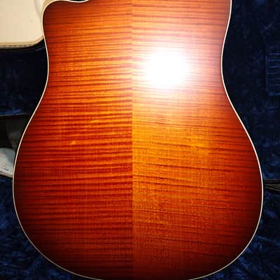 National Reso-Phonic Custom Reso Rocket WB Figured Maple Cutaway 2023 Tobacco Sunburst image 2
