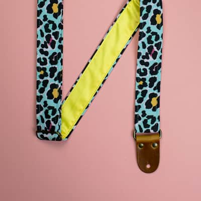 Mr.Strapsky Pink Cheetah Guitar Strap Bass Strap With Italian Satin image 2